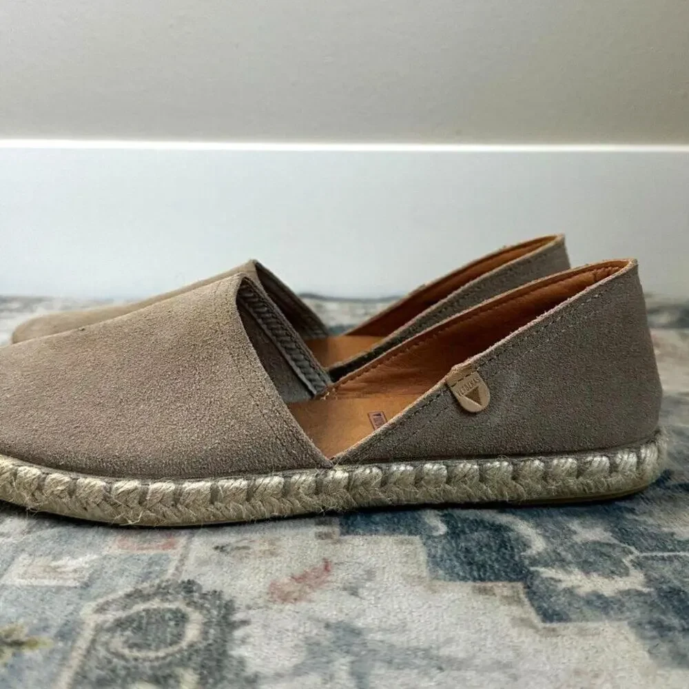 VERBENA'S Carmen Brown Suede Espadrille Slip On Shoes Size 40